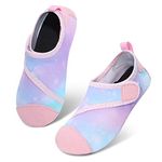 JIASUQI Baby Quick-Dry Water Shoes Lightweight Aqua Socks for Beach Pool Water Exercise Easy Light Pink, 4/5 UK Child