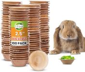 Raj Disposable Palm Leaf Bowl for Bunnies (100 Count, 2.5" Bowls) Compostable Bowl Like Bamboo Bowls Disposable Bunny Chew Toys | All-Natural Safe & Chewable Treat Dish for Rabbits & Bunnies