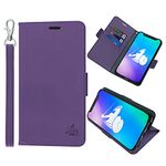 DefenderShield EMF Protection & 5G Anti Radiation iPhone 12/12 Pro Case - RFID Blocking EMF Shield Detachable Wallet Case Purple