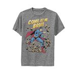 Warner Bros. Boys' Super Bro T-Shirt, Charcoal Heather, L