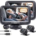 2-Kids Baby Car Camera for 2-Cars: 2 Pack HD 1080P Baby Camera for Car with USB Plug Clear Night Vision - Easy to Install Wide Angle for 2 Backseats