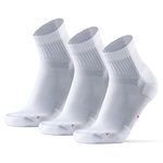 DANISH ENDURANCE 3-Pack Running Socks for Long Distances, Anti-Blister, Cushioned, for Men & Women, White, Large