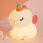 YIQELU Night Light for Kids Bedroom, Cute Animal Silicone Nursery Night Lamp Touch Control Nightlights USB Rechargeable Bedside Lamp for Baby Children Toddlers Women Teen Girls Gift (Unicorn)