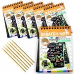 veroflame 4-Pack Magic Scratch Art Books - Educational and Entertaining Return Gifts for Boys & Girls Ages 3-7 Multicolor