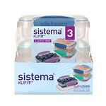 Sistema Klip It Food Storage Containers, 200 mL, Assorted Colours, 3 Pack