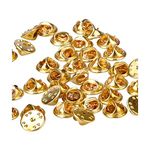 ULTNICE 50pcs Butterfly Pin Badges Brass Butterfly Clutch Pin Insignia Clutches Pin Backs Replacement Gold