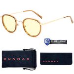 GUNNAR Gaming and Computer Eyewear/Atherton, Amber Tint - Patented Lens, Reduce Digital Eye Strain, Block 65% of Harmful Blue Light (Onyx Frame, Amber Lens) - PC; Mac; Linux