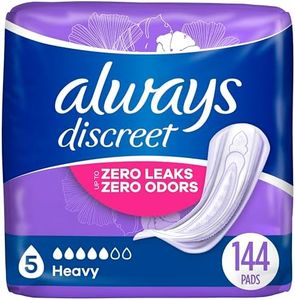 Always Discreet Adult Incontinence & Postpartum Incontinence Pads for Women, Heavy Absorbency 48 Count x 3 Packs (144 Count total) (Packaging May Vary)