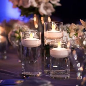 Flameless LED Floating Candle, White Battery Powered Candle Tea Light 24-Pack for Cylindrical Vase/Pool/Bath/Hot Bath/Wedding Center Decoration