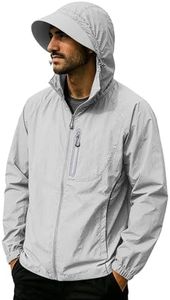 Fishing Hoodies for Men - Sun Protection Jacket Men Lightweight Full Zip Up Hoodie Jacket Breathable Sports Jackets Outwear with Multi Pockets - Outdoor Hiking,Fishing,Camping,Travel,Golf Beach