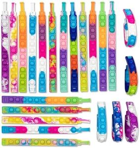 SECO Braccialetti Pop It 24 Pezzi Di Eccellente Qualità, Ottima Idea Regalo Per Bambini, e come pop it regalini fine festa compleanno e come antistress (24 Pezzi)
