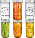 Tebery 6 Pack 24oz Wide Mouth Mason Jars Canning Glass Jars with Airtight lids and Bands For Canning, Fermenting, Pickling, Freezing