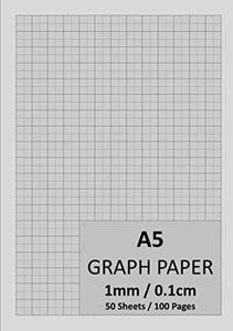 A5 Graph Paper 1mm 0.1cm: 148mm x 210mm, Graph Pad, 1/5/10 mm Square Grid Ruled Graphing Notepad, 100 Pages/50 leaves | Engineering & Science Notebook ... Graph Paper A5 Pad | 90gsm White Paper