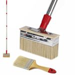 60" Long Handle 6" Decking Paint Brush Deck Stain Applicator with 3" Paint Brush, Block Staining Brushes for Woodstains, Oils, Decking Paints, Decking Stains, Deck Coatings, Fence Wall Furniture