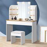 Oikiture Dressing Table Stool Desk 