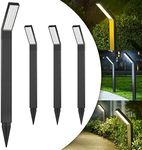 LONGTOO 4 Pack Solar Garden Light for Outdoor, IP65 Waterproof, 3 Modes (White & Warm), Auto On/Off, Bright LED Pathway Light for Yard, Patio, Lawn, Walkway