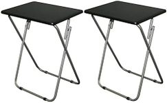 eHemco Folding TV Tray Tables for Eating, 19 by 15 by 26 Inches, Black, Set of 2