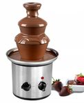 Paulsons Hospitality Chocolate Fountain | 170 watts | 2 Tier and Durable Stainless Steel Fondue, Silver (Pack of 1Pc)