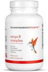 HummingbirdHabits Mega B Complex, B Vitamin Supplement for Immune Support, Nerve Function & Normal Energy Metabolism, Contains Myo-Inositol & Choline for Antioxidant Support, 120 Vegan Capsules