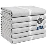 Kitchen Towel Set - 100% Cotton Towels, Reusable Dish Cloths, Grey Dish Towels for Kitchen, Soft Absorbent Tea Towels, Durable Hand Towels, 14” x 25” - 6 Pack