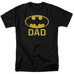 DC Comics Men's Batman Bat Dad T-Shirt, Black, Medium