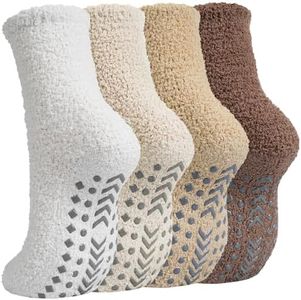 Juedverty Non Slip Socks Gifts,Fall Fuzzy Grip Sock,Winter Warm Grippy Slippers Hospital Delivery Elderly Women Mom Grandma