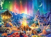 Buffalo Games - LARS - Winter's Night Bonfire - 1000 Piece Jigsaw Puzzle for Adults Challenging Puzzle Perfect for Game Nights - Finished Puzzle Size is 26.75 x 19.75