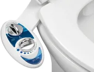 LUXE Bidet NEO 120 - Self-Cleaning Nozzle, Fresh Water Non-Electric Bidet Attachment for Toilet Seat, Adjustable Water Pressure, Rear Wash (Blue)