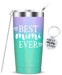 Best Mimi Ever-Mimi Gifts Cup from Granddaughter Grandson Mothers Day Birthday Christmas Gifts for New Mimi,Mimi to be,Grandma,Nana Grandma Tumbler with Lid and Straw 20Ounce Multicolor