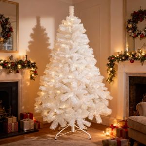 Alaskan Pine 7ft White Artificial Christmas Tree – Festive Decor