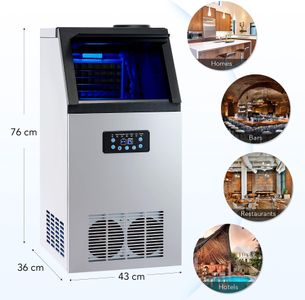 CREWORKS Commercial Ice Maker – Stainless Steel, 72.5kg/24h, 10kg Storage