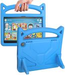 Fire HD 8 Tablet Case,Fire 8 Plus Tablet Case(Fits 14th/12th Generation, 2024/2022 Release),SHREBORN Lightweight Shockproof Cover with Stand Handle for All-New Amazon Kindle Fire HD 8 Kids Tablet-Blue