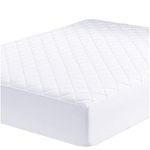 UYEESE King Size Mattress Protector - Quilted Extra Deep Pocket Mattress Cover, Breathable Hypoallergenic and Noiseless Mattress Pad Fitted Bed Sheet (King 152 x 203 + 40 cm) White