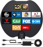 TV Antenna, TV Antenna Indoor, HD TV Antenna for Smart TV and Old TV,TV Antenna for Local Channels,Support 4K 1080p with Signal Booster Antenna TV Digital HD Indoor, 18FT Coax HDTV Cable