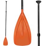 LBW 3 Piece SUP Paddle Board Paddle Floating Portable Paddleboard Accessories Adjustable Double Holes Lock Sturdy & Ergonomic for Surfing Beginner (Orange)