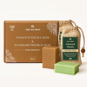 Detoxifying Sea Moss Soap - All-Natural Soap with Green Tea Matcha & Aloe Bergamot - Gentle on Sensitive Skin for Face and Body Use,Gift for Men & Women