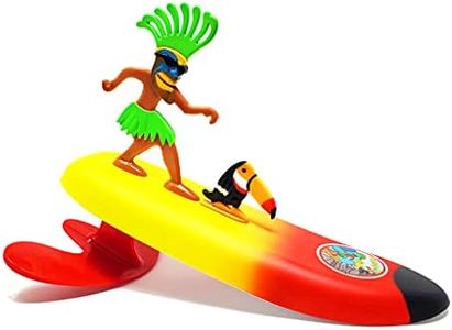 Surfer Dudes Legends & Surfer Pets Wave Powered Mini-Surfer, Pet and Surfboard Beach Toy - Teahupo'o Tiki and Toucan Tiki