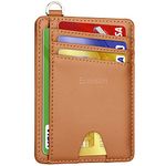 Slim Minimalist Front Pocket Wallet, Ecovision RFID Blocking Credit Card Holder Wallet with Detachable D-Shackle for Men Women