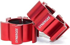 Synergee Rogue Red Aluminium Barbell Collars – Locking 2" Olympic Size Weight Clamps - Quick Release Collar Clips – Bar Clamps Great for Crossfit Olympic Lifts and Strength Training