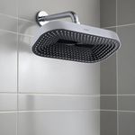 Ruhe® Triton ABS Rain Flow Adjustable Overhead Shower | Shower Head for Bathroom | Anti-Clog Silicon Nozzled Shower Over Head | Chrome Finish | WITHOUT ARM