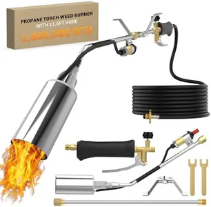 WELLUCK Propane Torch Weed Burner, Weed Torch 1,800,000 BTU Flame Weeder with CGA 510 11.5FT Hose, Heavy Duty Blow Torch with Self Igniter, Flamethrower for Weeding, Barbecue, Asphalt, Snow Melting