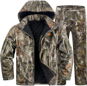 NEW VIEW Insulated Hunting Clothes for Men Cold Weather, Warm Camo Hunting Jacket and Pants, Hunting Suit for Deer Duck Hunts