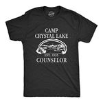 Crazy Dog Mens T Shirt Camp Crystal Lake 1980 Vintage Camping Movie Tee, Black, 5X-Large