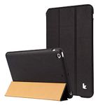 iPad Mini Case, iPad Mini 3 Case, iPad Mini 2 Case, Jisoncase Genuine Leather Smart Flip Case Covers with Stand Wake Up/Sleep Function for iPad Mini 3/2/1, Black