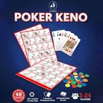 Pokeno game set with cards and chips,24 Two-Sided Boards, 500+ Chips,2 Deck of Waterproof Poker Cards,48 Unique Board Layouts,Poker Bingo Set Keno Board Game for Gathering Activity Family Casino Night