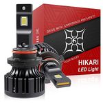 Hikari 2025 20000LM 9012 HIR2 Dual Beam LED Headlight Bulbs, 45W Upgraded Core-12 LED, High Lumens LED Kit, 6000k Cool White, IP68 Waterproof, Halogen Upgrade Replacement