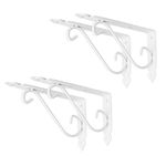 Ouvin Decorative Wall Shelf Brackets 4 Pack 6inch Heavy Duty L Corner Brace Shelf Support Floating Metal Brackets with Screws (6inch) White