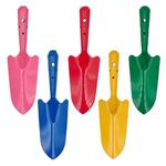 itechpanda 5 Pcs Mini Colorful Metal Hand Shovel Digging Trowel Set Garden Tools for Flower Soil Planting Digging Transplanting Succulent Kids Teens Gift Indoor Outdoor