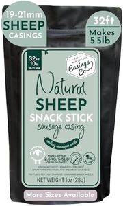 Snack Stick Casings - Breakfast Sausage Casings - Natural LAMB/SHEEP casings for sausage making. 19mm casing. Certified Halal Casings. 32ft, makes 5.5lb of sausages