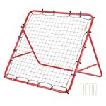 VEVOR Football Rebounder Net 100 x 100 cm, Portable Sports Bounce Wall for Baseball Basketball, Adjustable Football Goal, Rebounder Kickback Goal Made of Steel Frame and PE Net